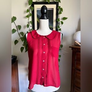 Love Culture Women’s Red Sheer Tank Top Size M